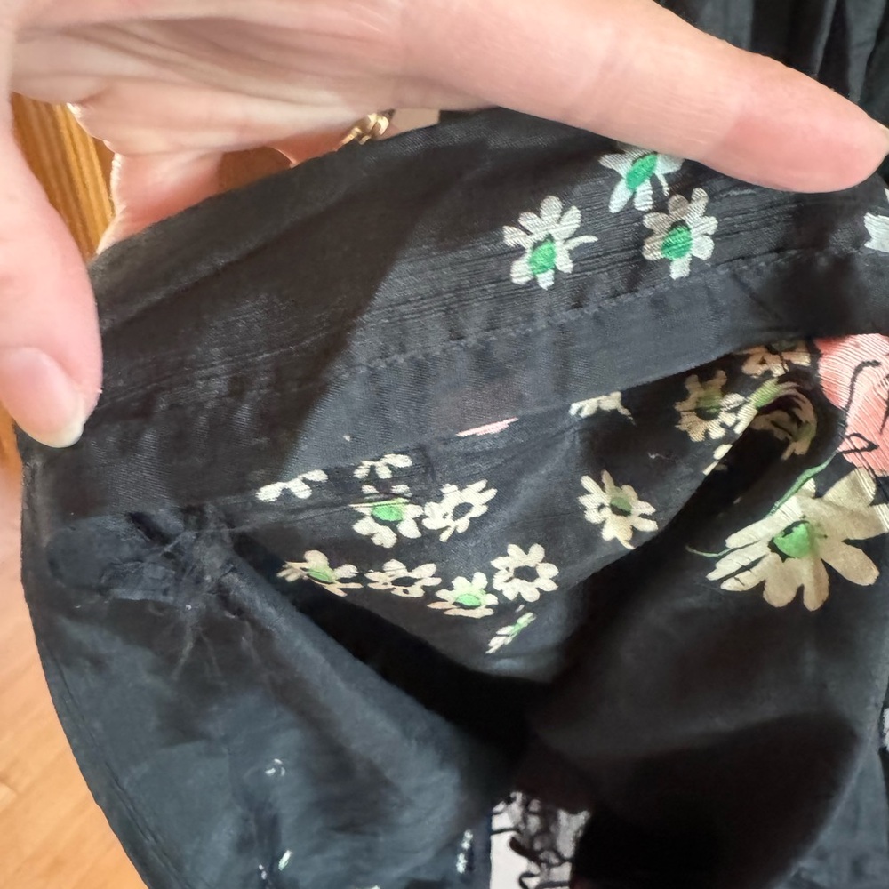 VTG women’s XS 50’s floral taffeta midi dress cocktail party dance reenactment - Picture 10 of 11